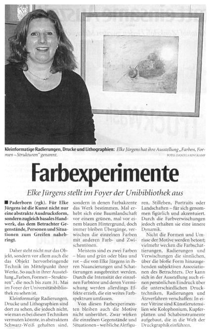 Artikel Neue Westf&auml;lische